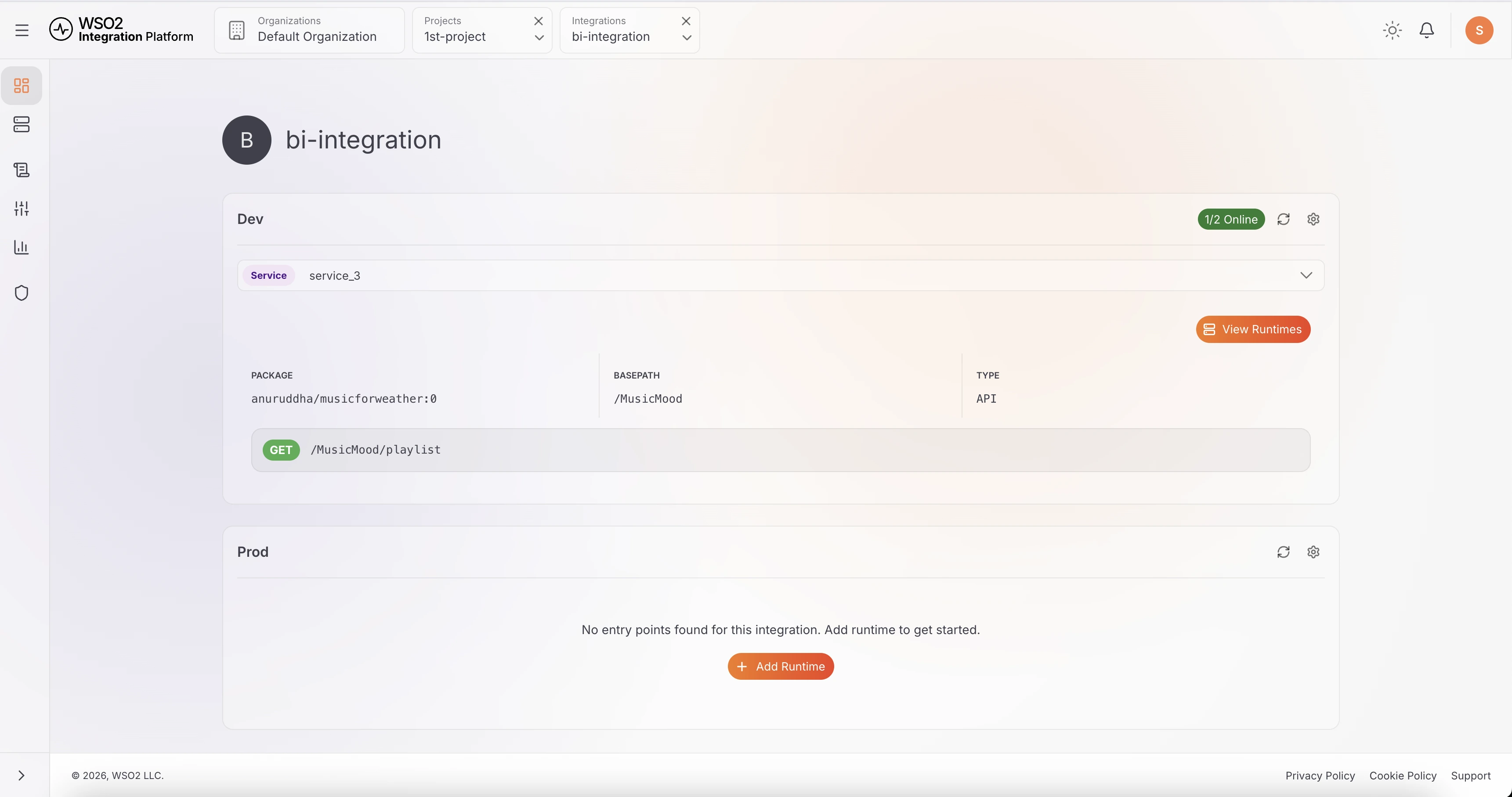 WSO2 integration control plane