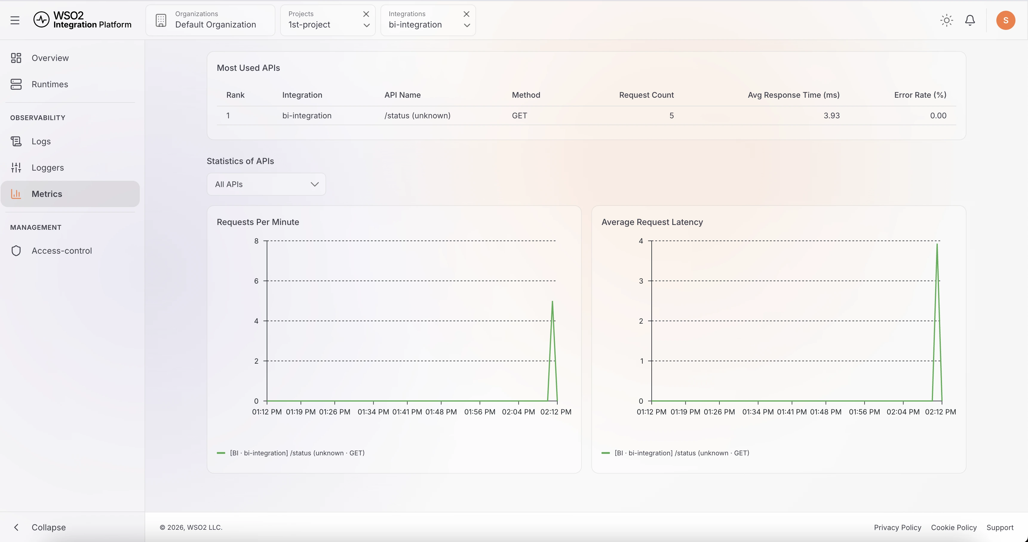 WSO2 integration control plane