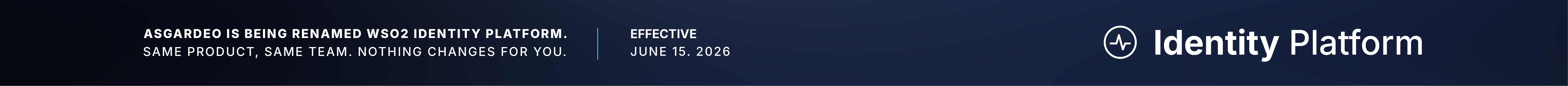 Asgardeo is being renamed to WSO2 Identity Platform Banner