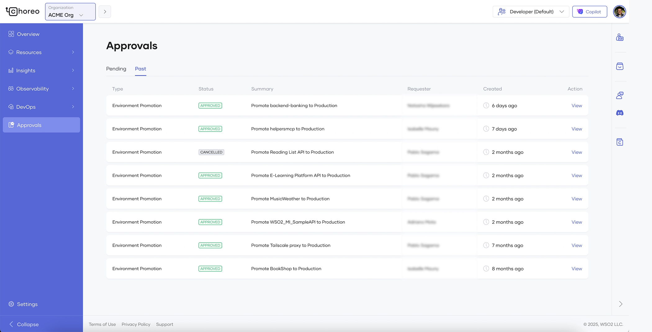 Approval workflows and access control screenshot