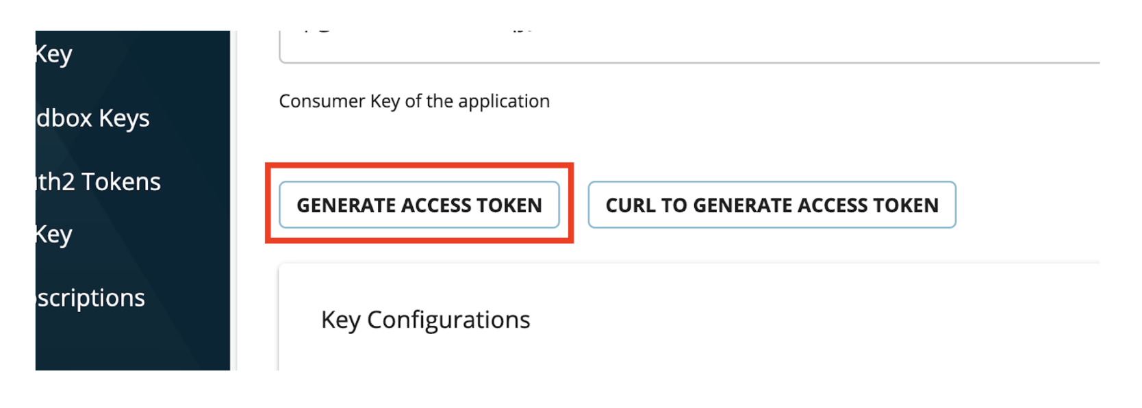GENERATE ACCESS TOKEN